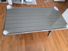 Gartentisch Rattanoptik mit Glasplatte