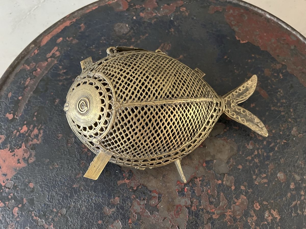 Figuren: Handgefertigte Messing Figur/Fisch Dhorka- Technik – Gebraucht aus Wabern von La-Vitrine 8