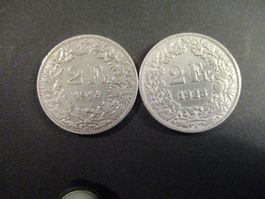 2 x 2.- Fr  1914 - 1928  Superbes pièces Superbe qualité