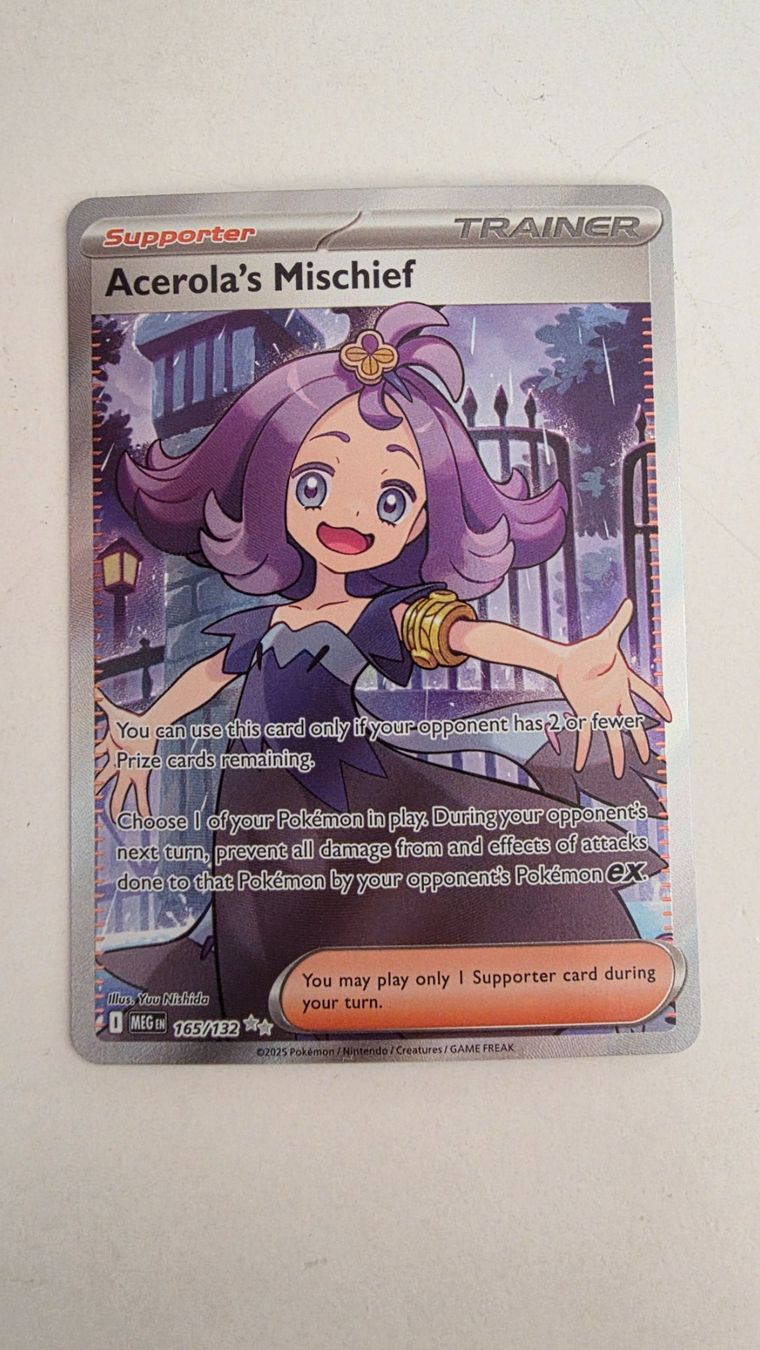 Pokémon Carte collezionabili: Acerola's Mischief - 165/132 - Mega Evolution - Full Art – Nuovo (secondo la descrizione) da Richterswil venduto da Goennjamin90