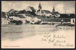 Bremgarten /AG, Ortspanorama vom Wasser 