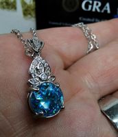Collier argent avec diamant de moissanite de 2 ct certifié
