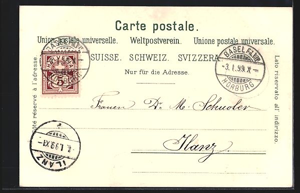 Cartoline postali: Litho Basel, Münster, Rathaus, Denkmal  – Usato da Berlin venduto da bartko-reher 1