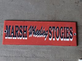 altes Emailschild Werkstatt vintage Garage Werbeschild Email