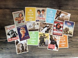 16 Stk Postkarten Retro Karten Vintage Look Pinup Army