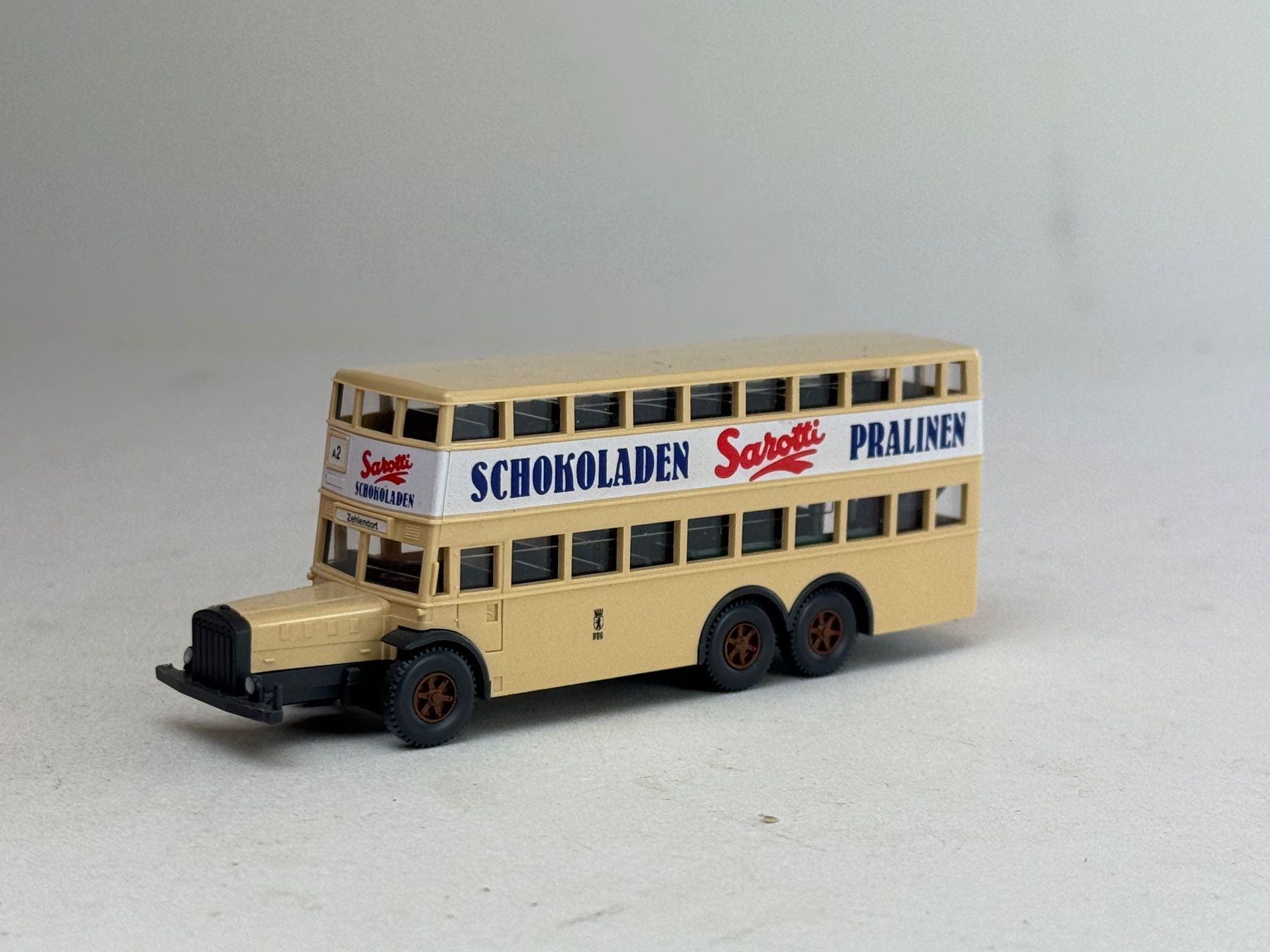 Wiking Modellini d'auto: EB- Wiking Berliner Doppeldecker Bus Sarotti – Usato da Elm venduto da Wikmtz