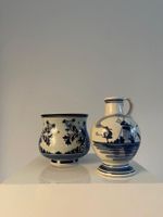 2 Vases Anciens signés "Delft Bleu Hollande" en Faience