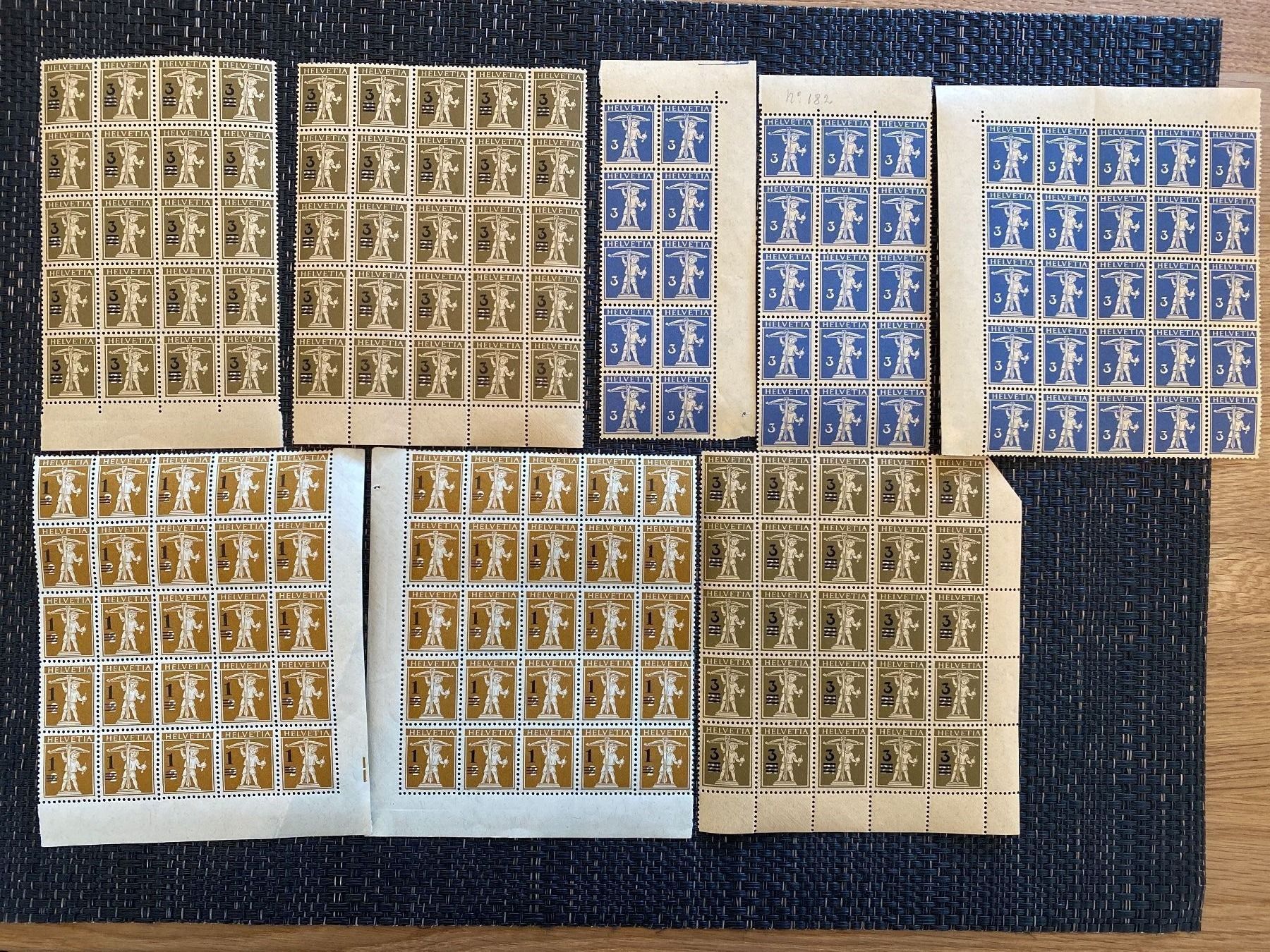 Alle Briefmarken: Bogen Sammlung Tellknabe Nr. 132 180 182 postfrisch ** – Neu (gemäss Beschreibung) aus Wil SG von Chefsugus