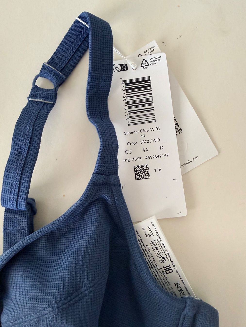 Triumph Badekleider & Bikinis: TRIUMPH, Bikini-Top SUMMER GLOW, Grösse 44D, Farbe Blau – Neu und originalverpackt aus Rudolfstetten von gst_g7xl 1
