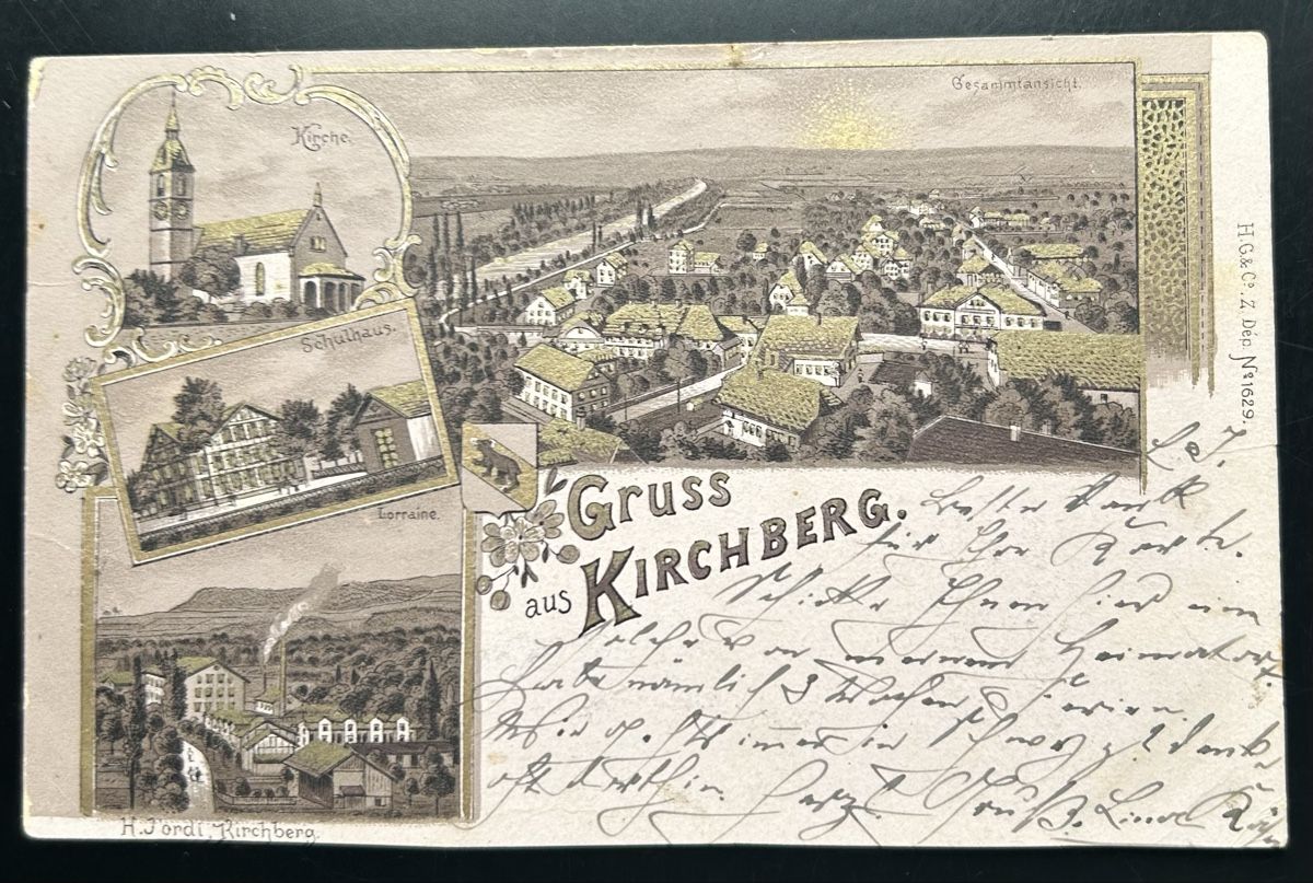 Cartoline postali: Gruss aus Kirchberg BE Litho  – Usato da Horw venduto da Tellbub