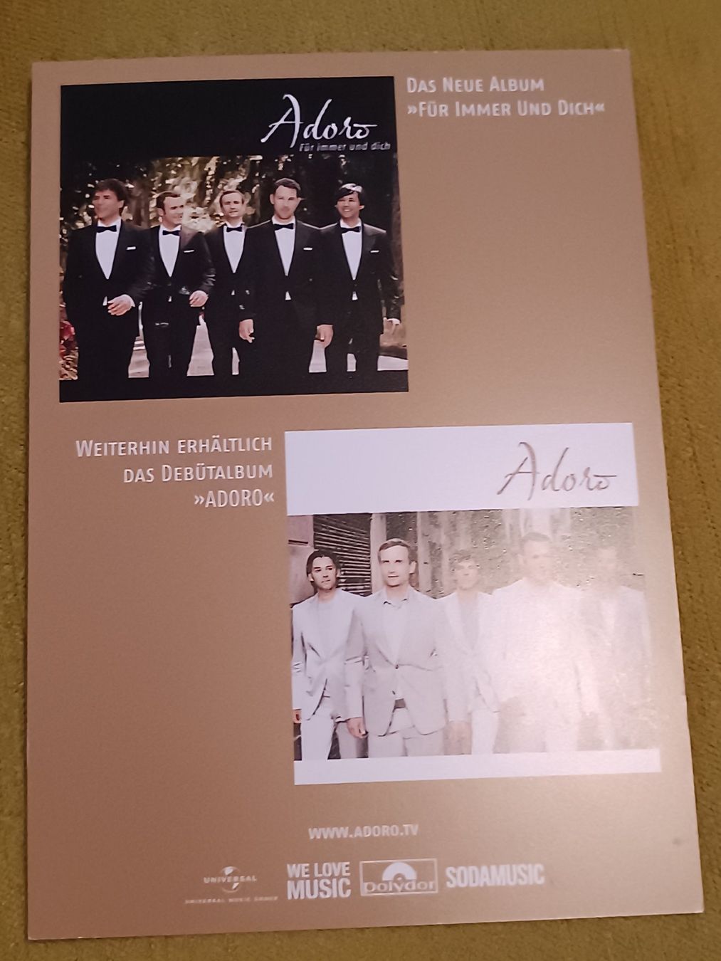 Autogramme: Adoro - handsigniert – Gebraucht aus Menziken von Artographs 1