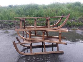 Holzschlitten für Dekoration, Sitzbank, Regal, Garderobe