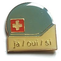 Pin Schweiz Ja - Oui - Si