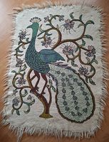 Tapisserie du Cachemire en laine, motif paon
