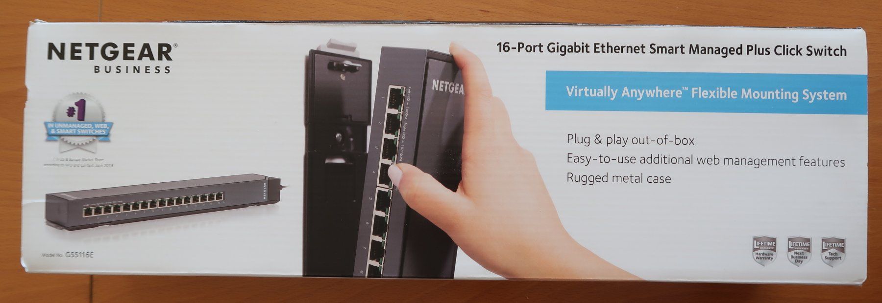 Unità & Adattatore: Netgear GSS116E Gigabit Ethernet Click Switch – Usato da Horw venduto da Pisoft