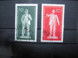 DDR 1960 Lenin / Thälmann Denkmäler gest