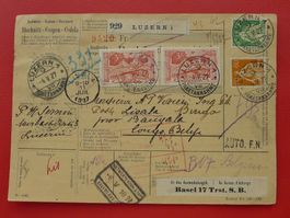 1927 attraktive Begleitadresse 7.95Fr. LUZERN belgisch KONGO