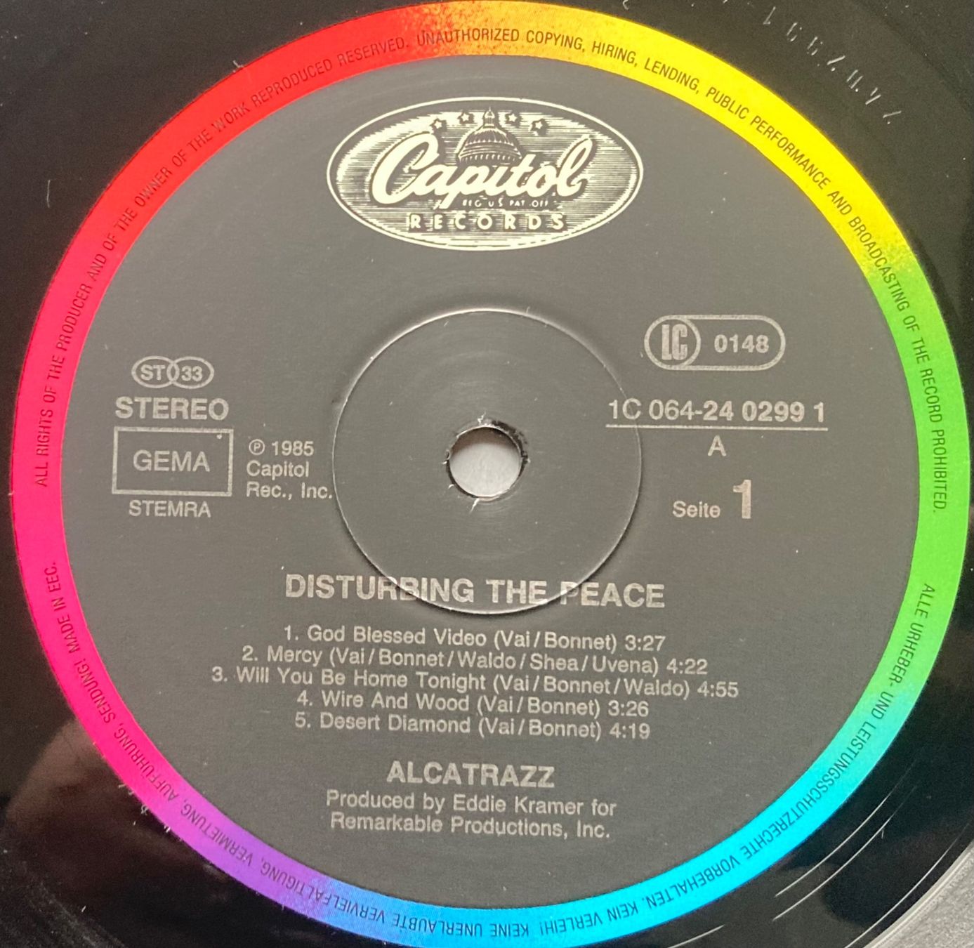 Dischi in vinile: ALCATRAZZ - DISTURBING THE PEACE – Usato da Poliez-Pittet venduto da Newtown-Records 2