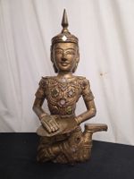 Figur Skulptur Buddha Figur mit Trommel alt Vintage