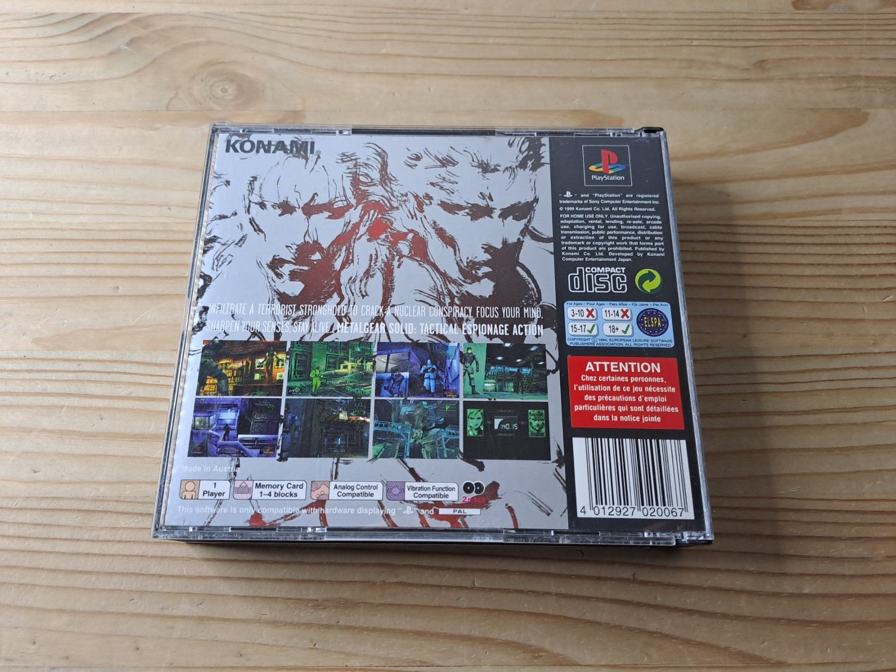 Metal Gear Solid 1 - English - incl. Silent Hill Demo CD PS1 (Gebraucht ...