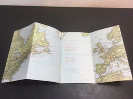 Alte Vintage Swissair Flottenübersicht & Routenkarte