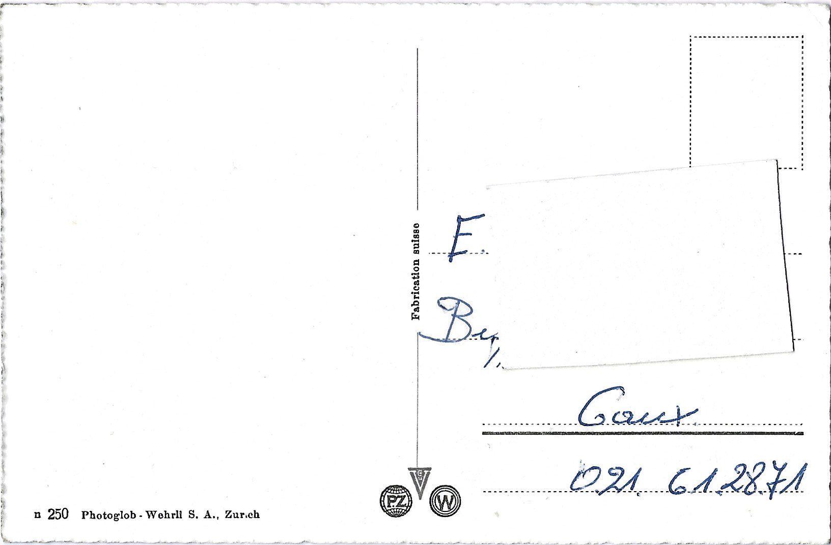 Ansichtskarten: C A U X   alt.  1150 m. – Gebraucht aus Bütschwil von Jackson1A 1