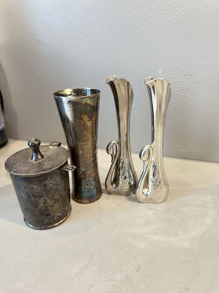 Tutte le decorazioni: Vintage Konvolut versilberte Metallwaren – Usato da Nebikon venduto da Vanessa2003