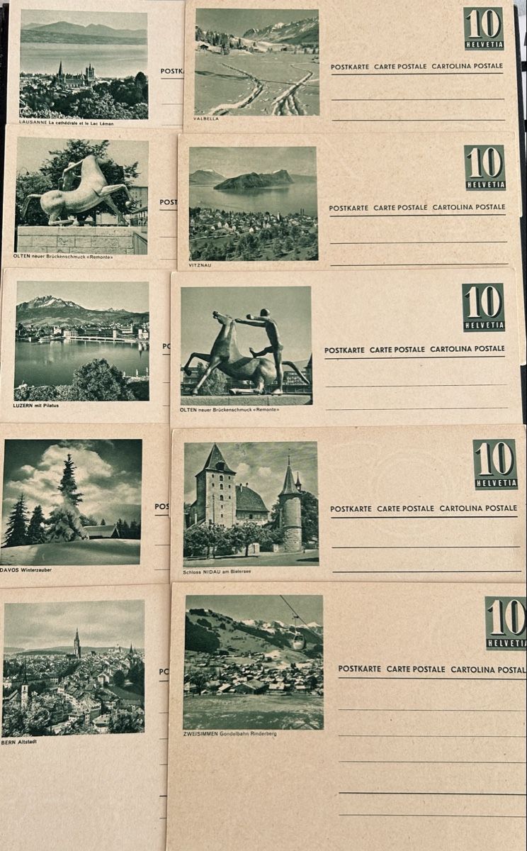 Alle Briefmarken: 10 Bildpostkarten Postfrisch grösseres Bild  – Gebraucht aus Horw von Tellbub