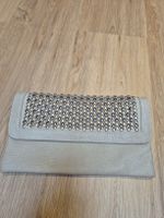 Tasche Clutch grau/beige mit Nieten