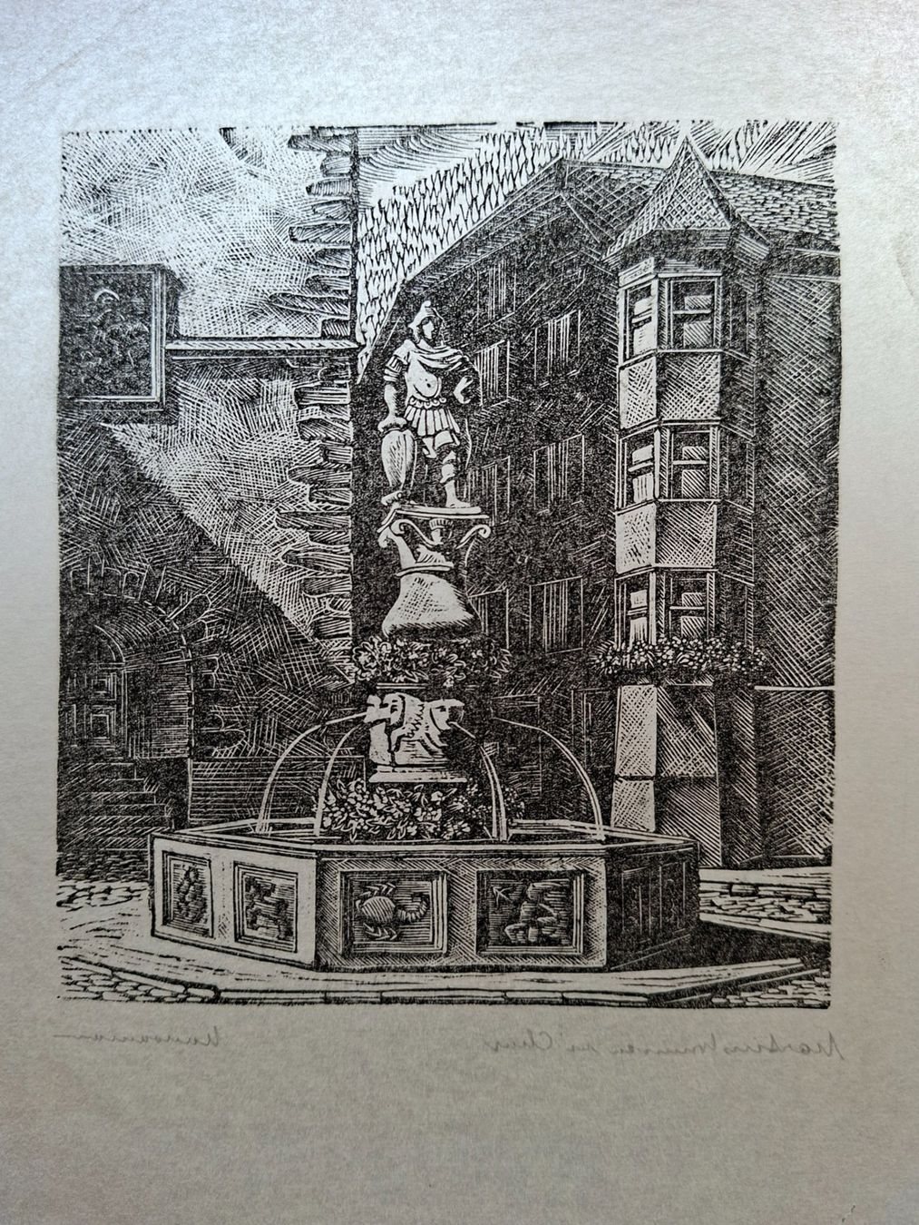 Grafica & Litografie: Martinsbrunnen in Chur – Usato da Bern venduto da Griffs_jetzt_zue