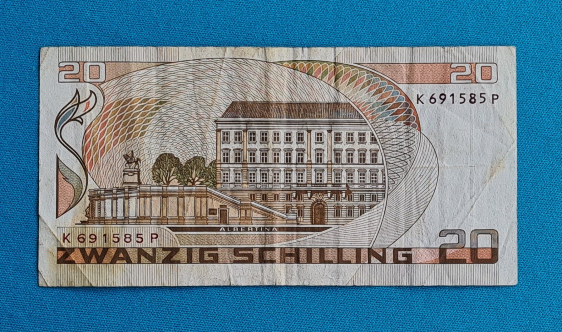 Banconote: Banknote 20 Österreichische Schilling – Usato da Saland venduto da V-Tour 1