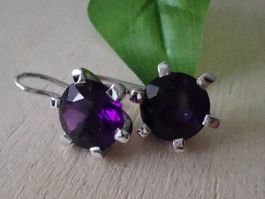 NEU Silber OH m. grossen Amethysten aus der Goldschmiede