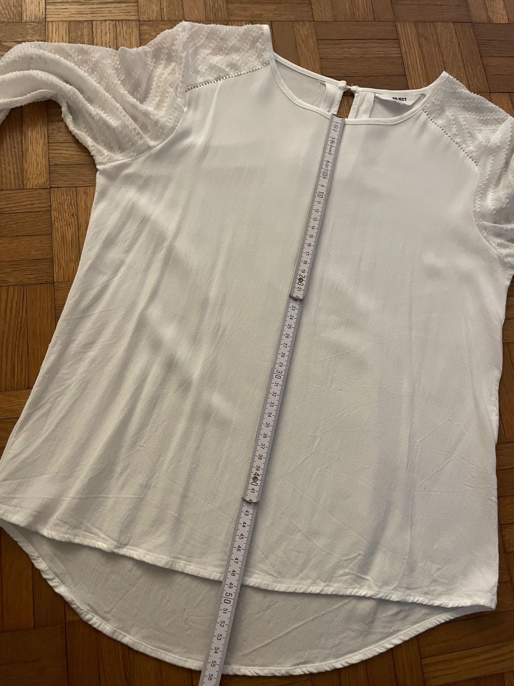 Camicette: Object Bluse weiss Gr. 38 Viskose transparente Ärmel – Usato da Zürich venduto da MrsWollishofen 6