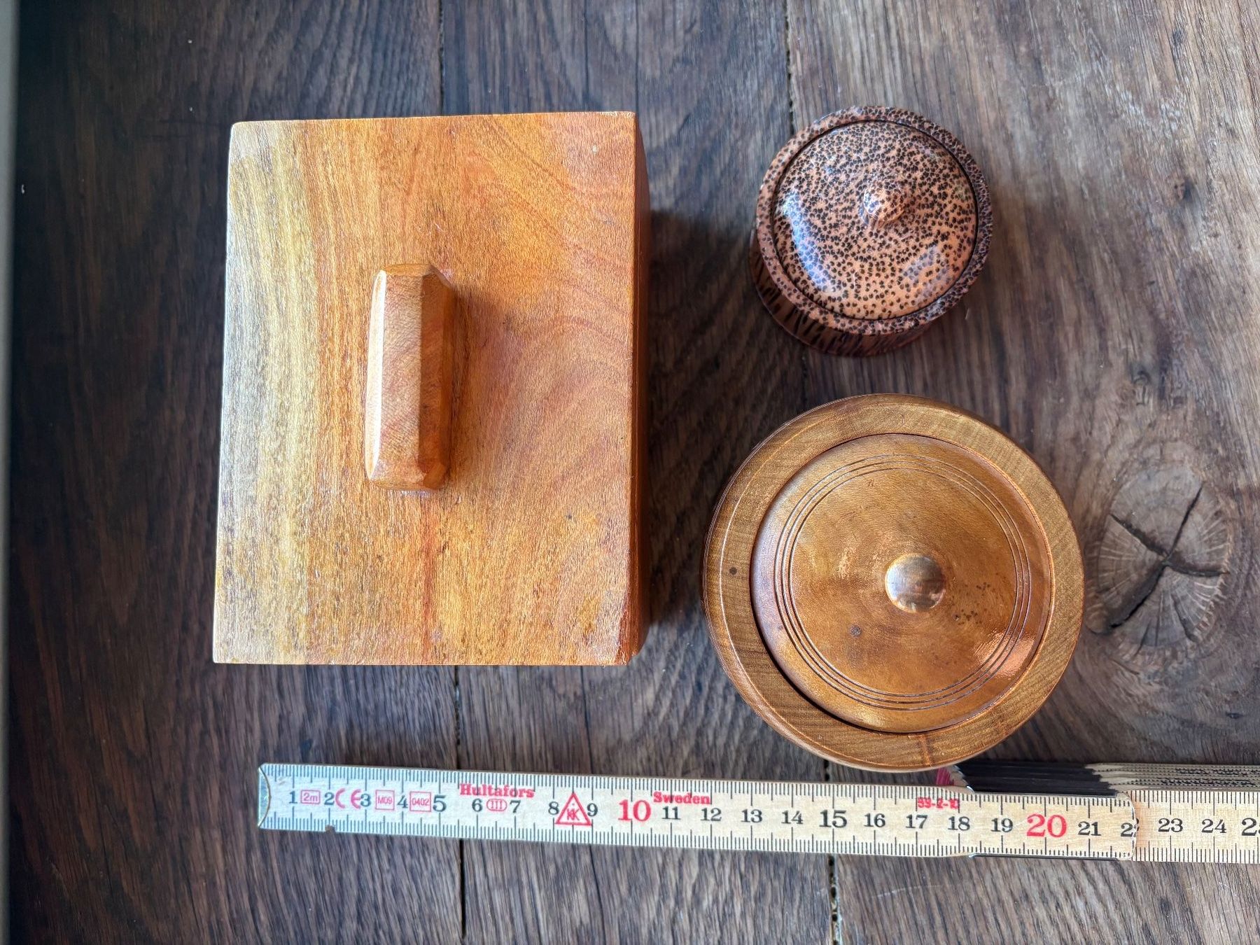 Barattoli: 3 Vintage Holz Dosen mit Deckel – Usato da Horgen venduto da uge_pd5p 3