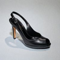 NEUE Gianvito Rossi Pumps Schwarz Leder Peep Toe Stiletto