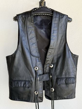 SCHOTT Damen Ledergilet Biker Gilet Leder