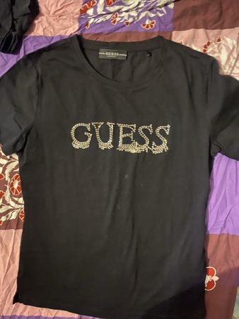 T-shirt noir Guess avec strass T.S/M
