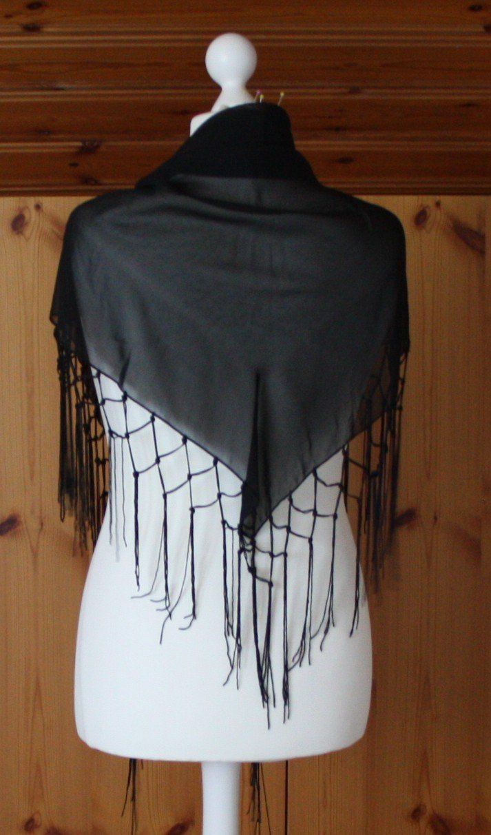 Foulard & Sciarpe: Schultertuch Bauchtanztuch schwarz – Usato da Flüelen venduto da Diversicum-Vintage 4