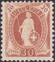 Stehende Helvetia: 88A ungebraucht mit Original-Gummi.