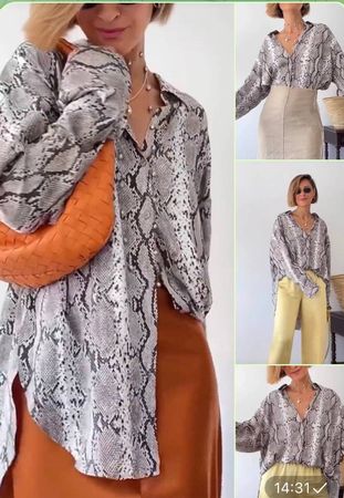 CAMEO ROSE (Indonesia) L XL / NP55CHF Python Tunika Bluse