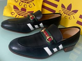 GUCCI x ADIDAS Quentin Web Horsebit Slip On Loafers 44 NEUE