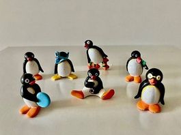 Lot de 7 figurines PINGU originales 1990