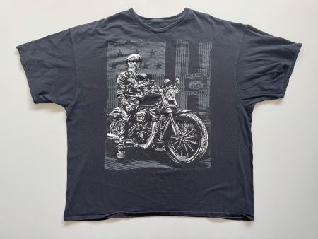 Route 66 USA skull biker t-shirt MEN 2XL XXL Y2K