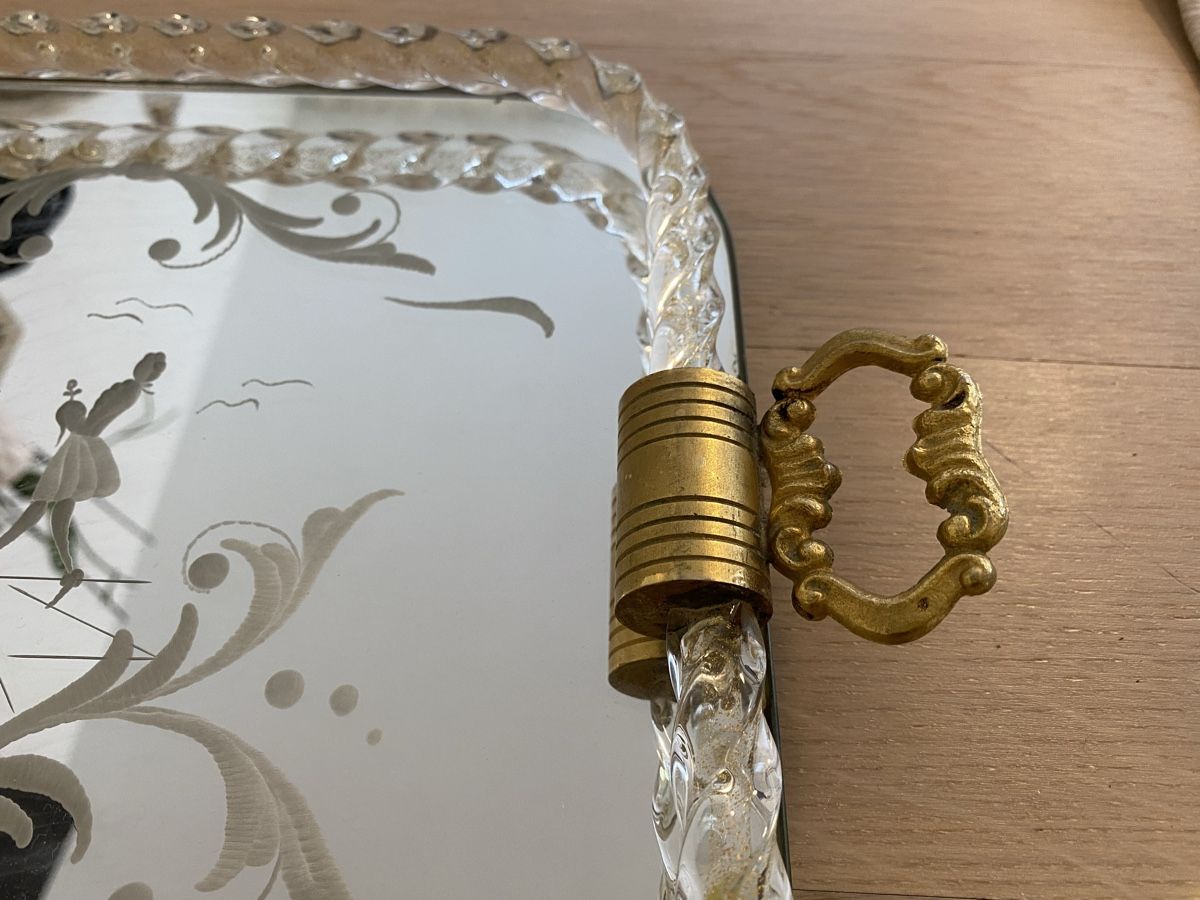 Murano Bicchieri: Italienisches Serviertablett aus Muranoglas – Usato da Galgenen venduto da Testus 4