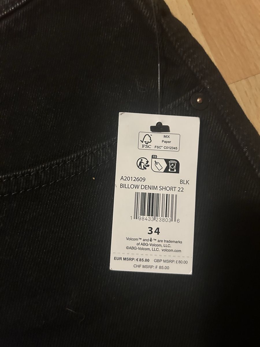 Short en denim Volcom Billow 22 noir en 34 coupe baggy (Neu und ...