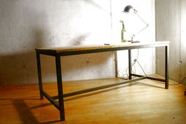 Cooler, grosser ATELIER - TISCH, Eisen & Holz, Top Qualität