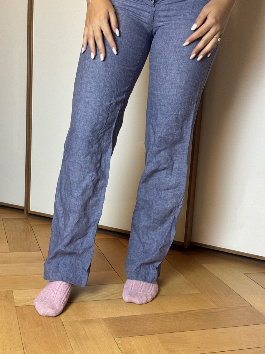 Gerry Weber Hosen:  Gerry Weber Leinenhose, blau – Gebraucht aus Bern von llina257