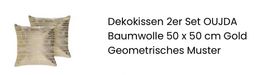 Dekokissen 2er Set OUJDA Baumwolle 50 x 50 cm Gold