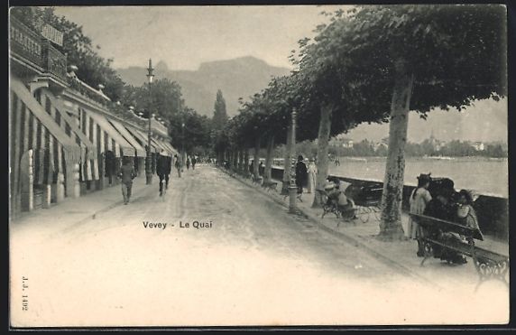 Cartoline postali: AK Vevey, le quai – Usato da Berlin venduto da bartko-reher