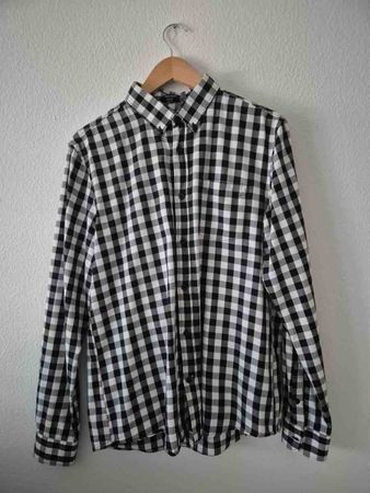 Herren Hemd kariert schwarz weiss Gr. L